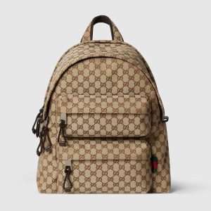 Gucci Medium Beige Backpack With Gucci Logo