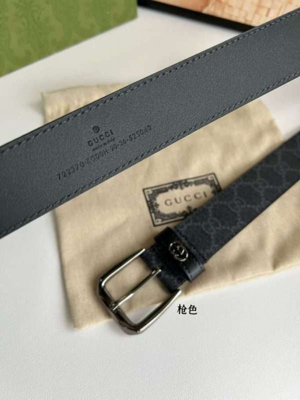 Gucci Black GG Belt