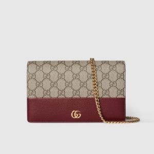 gucci wallet on chain gg marmont Rosso Ancora red